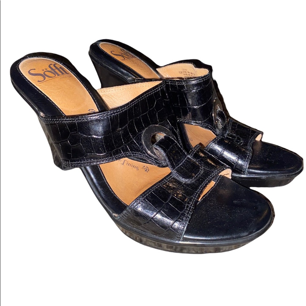 Women’s Söfft Slip On Sandals Open Toe Heels Size 6 1/2M